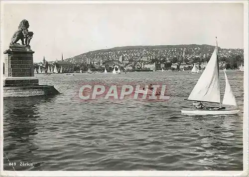 Cartes postales moderne Zurich Bateau Lion