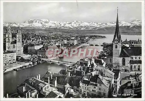 Moderne Karte Zurich und die Alpen