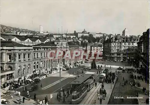 Moderne Karte Zurich Bahnhofpiatz Tramway