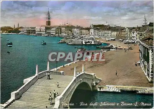 Cartes postales moderne Venezia Riva des Schiavoni et dock Saint-Marc