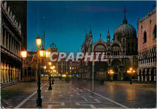 Moderne Karte Venezia Saint-Marc La petite place de nuit