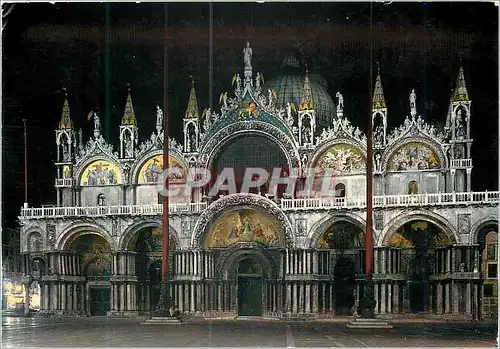 Cartes postales moderne Venezia la nuit Basilique de Saint-Marc