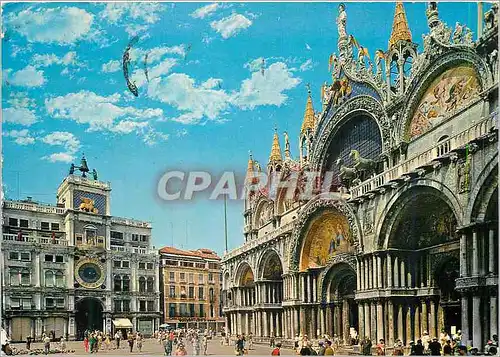 Cartes postales moderne Venezia Basilique de Saint-Marc et Tour de l'Horloge