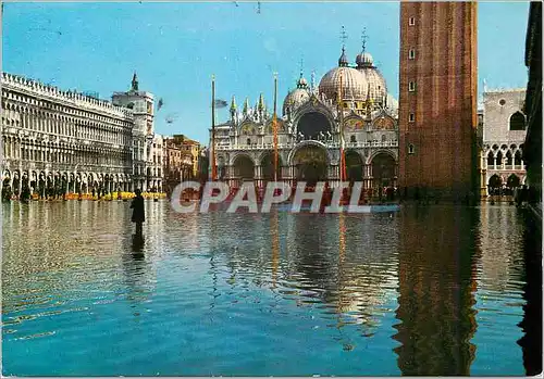 Moderne Karte Venezia Exceptionnelle haute maree sur la Place de Saint-Marc