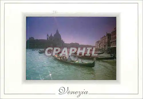 Moderne Karte Venezia Coucher du soleil sur le bassin de St-Marc