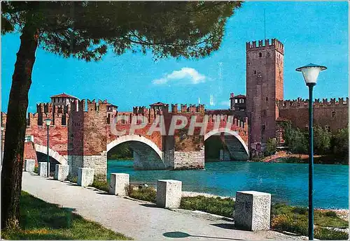 Moderne Karte Verona Pont Chateau Vieux