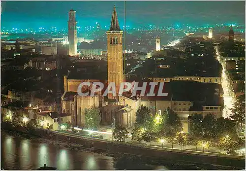 Moderne Karte Verona Vue generale nocturne