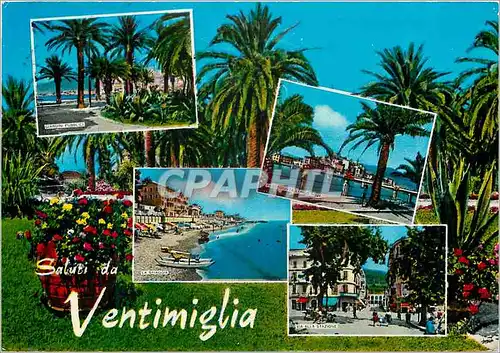 Moderne Karte Ventimiglia Riviera Dei Fiori Salutations de Ventimiglia