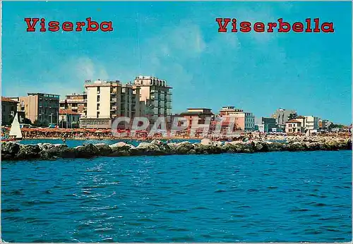 Moderne Karte Viserba Hotels et plage vu de la mer