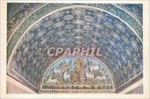 Cartes postales moderne Ravenna mausolee de galla placidia lunette du bon pasteur (mosaique)