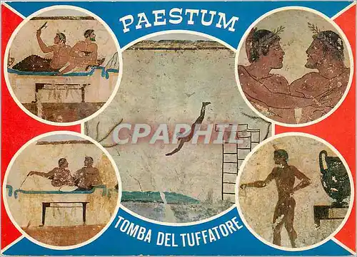 Moderne Karte Paestum  tomba del tuffatore