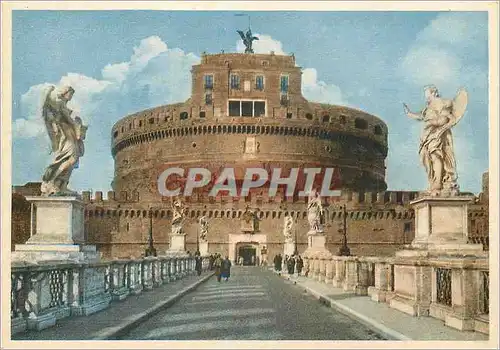 Moderne Karte Roma pont et chateau saint ange