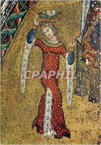 Moderne Karte Venezia mosaique du XIVe s la banquet de herode (detail la danse de salome)