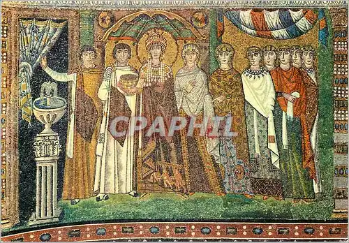 Cartes postales moderne Ravenna s vital (VI s) l'imperatrice theodore avec sa coor