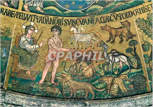 Cartes postales moderne Scuola veneta (sec XIII) venezia basilica di s marco i sei giorni della crezione e le storie di