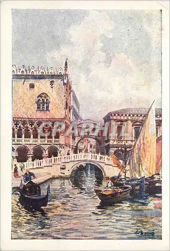 Moderne Karte Venezia ponte della paglia sospiri
