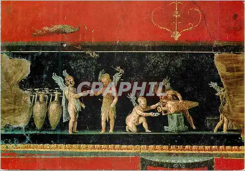 Moderne Karte Pompei maison des vetti frise avec amours (detail)