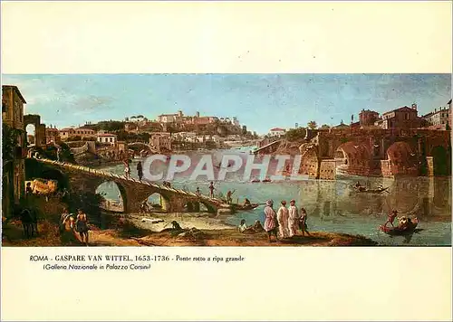Moderne Karte Roma gaspare van wittel 1653 1736 ponte rotto a ripa grande
