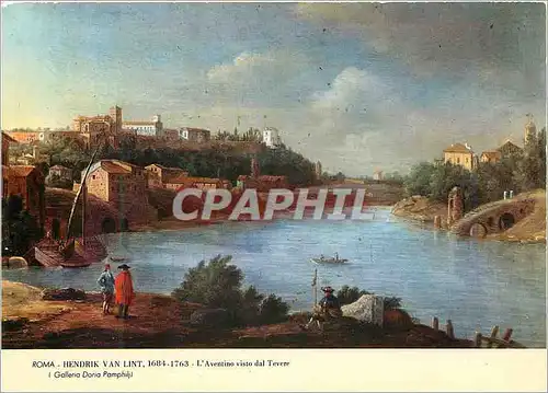 Cartes postales moderne Roma hendrik van lint 1684 1763 l'aventino visto dal tevere