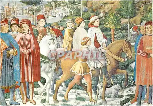 Cartes postales moderne S gimignano chiesa di s angostino s augustin part de rome pour milan (b gozzoli 1465)