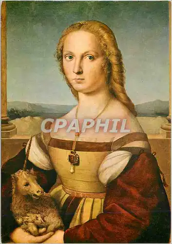 Cartes postales moderne Roma galleria borghese portrait de jeune femme avec l'unicorne