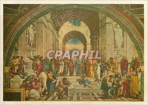 Cartes postales moderne La squola di atene raffaello vaticano roma