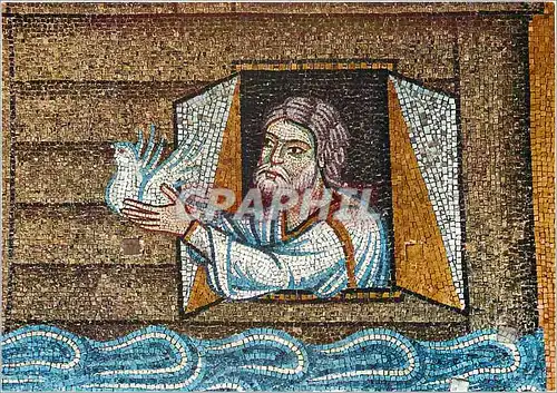 Cartes postales moderne Venezia basilica di s marco atrio noe donne l'envolee au corbeau et a la colombe (XIII s)