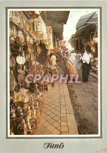 Cartes postales moderne Tunis bazars de la rue jemaa ezzitouna