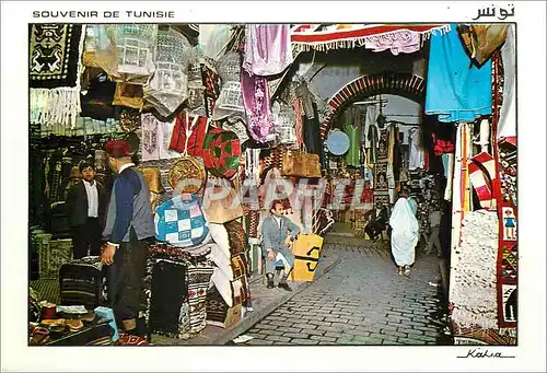 Cartes postales moderne Tunis souk des etofffes