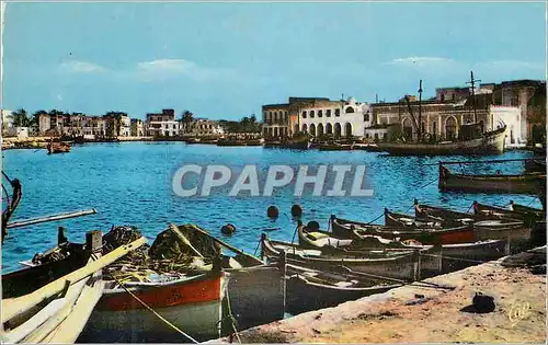 Moderne Karte Bizerte le vieux port Bateaux