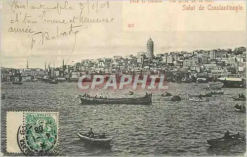 Ansichtskarte AK Salut de constantinople Pera et Galata Vue prise de la mer