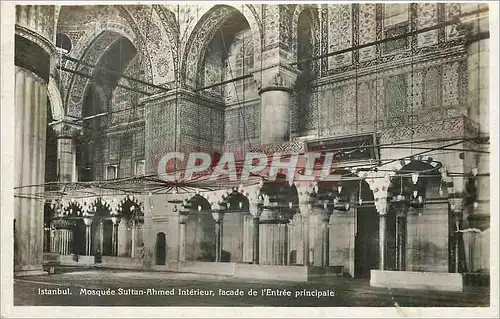 Ansichtskarte AK Instanbul mosquee sultan ahmed interieur facade de l'entree principale