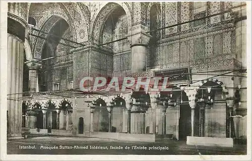 Cartes postales Instanbul mosquee sultan ahmed interieur facade de l'entree principale