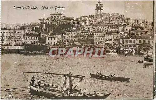 Cartes postales Constantinople pera et galata Bateaux