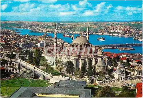 Moderne Karte Istanbul Turkey Le Mosquee de la Soliman le magnifique et la Corne d'Or