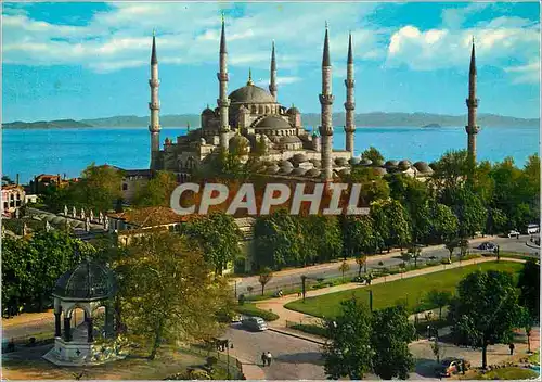 Moderne Karte Istanbul Turkey The Bleu Mosque