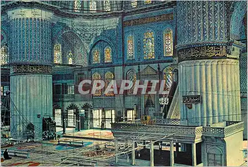 Moderne Karte Istanbul Turkey Interieure de la mosquee bleue