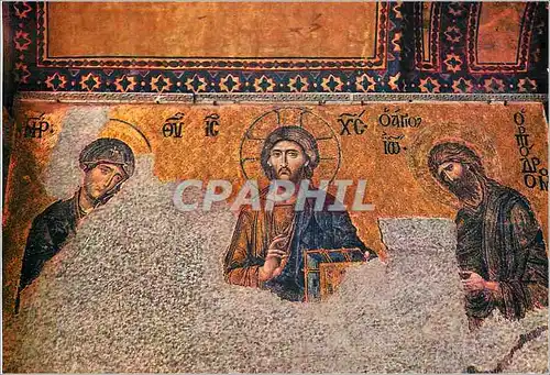 Moderne Karte Istanbul Turkey Byzantin mosaic from Saint Sophia Museum