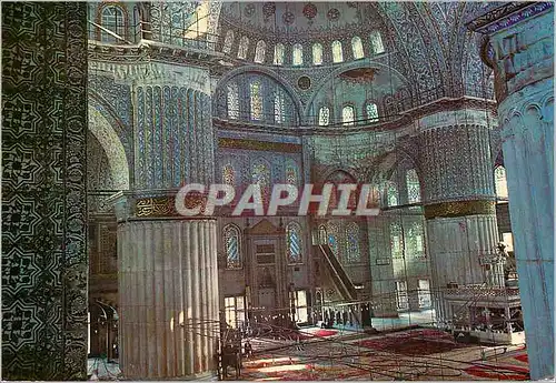 Cartes postales moderne Istanbul Turkey Interieure de la Mosque bleue