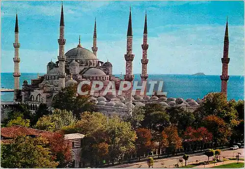 Moderne Karte Istanbul Turkey La Mosquee Bleue