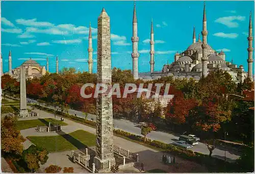 Moderne Karte Istanbul Turkey Hippodrome et la mosquee bleue