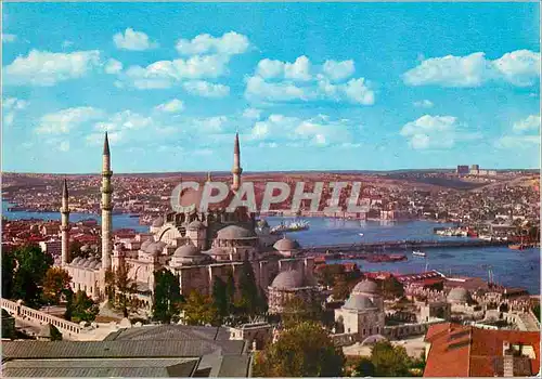 Moderne Karte Istanbul Turkey The Mosque of Soliman the Magnificent and Golden Korn