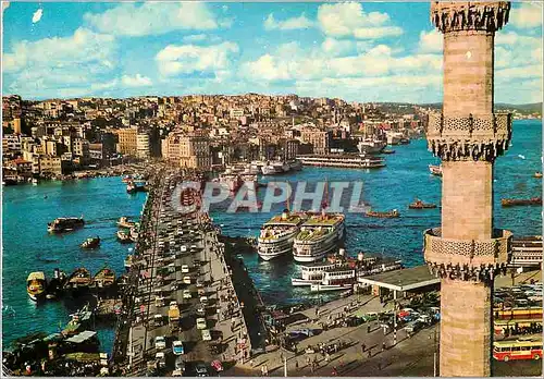 Moderne Karte Istanbul Turkey The Galata Bridge