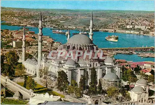 Moderne Karte Istanbul Turkey La Mosquee de la Soliman le magnifique et la Corne d'Or