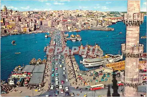 Cartes postales moderne Istanbul Turkey Le Pont de Galata Bateau
