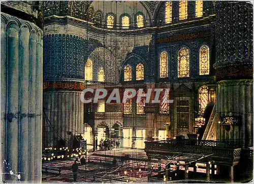 Moderne Karte Istanbul Turkey Interior of Blue Mosque
