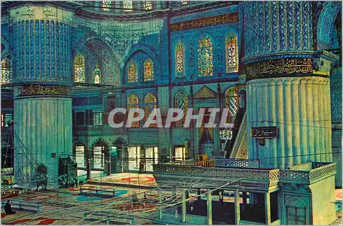 Moderne Karte Istanbul Turkey Interieur de la mosquee bleue