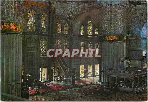 Cartes postales moderne Istanbul Turkey Interieur de la mosquee bleue