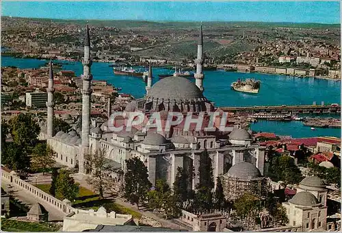 Moderne Karte Istanbul Turkey La Mosquee de Soliman le Magnifique et la Corne d'Or