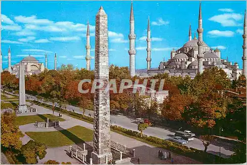 Moderne Karte Istanbul Turkey Hippodrome et la mosquee bleue